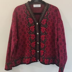Vintage Chelsea Gardens Christmas Cardigan XL